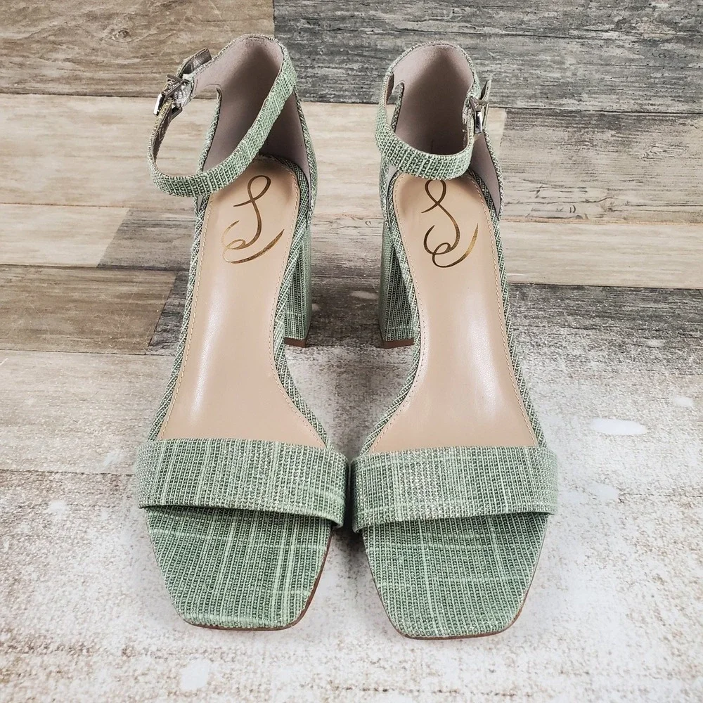 Sam Edelman DanieIIa Womens Heel Sandals Sz 8 M Soft Jade Ankle Strap Block Heel